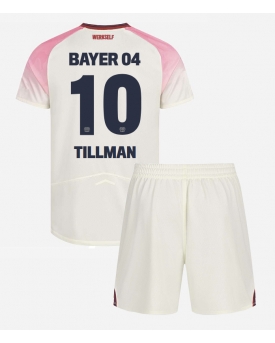 Bayer Leverkusen Malik Tillman #10 Maglia Gara Trasferta Repliche 2025-26 Bambino Maniche Corte